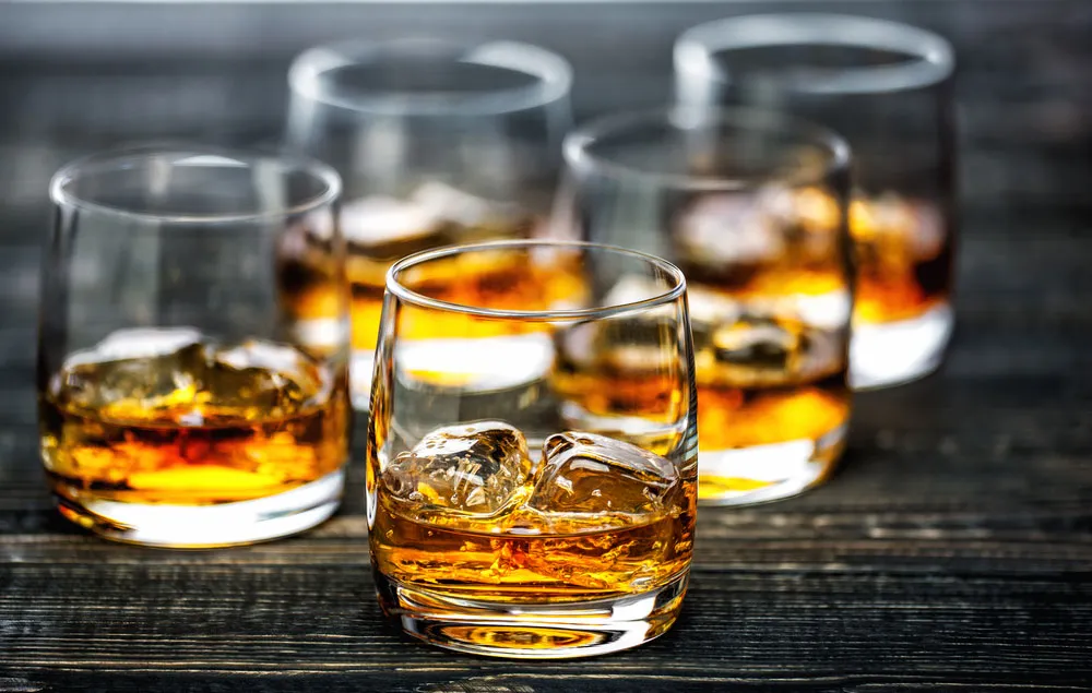 Glass Scotch Whiskey Ice